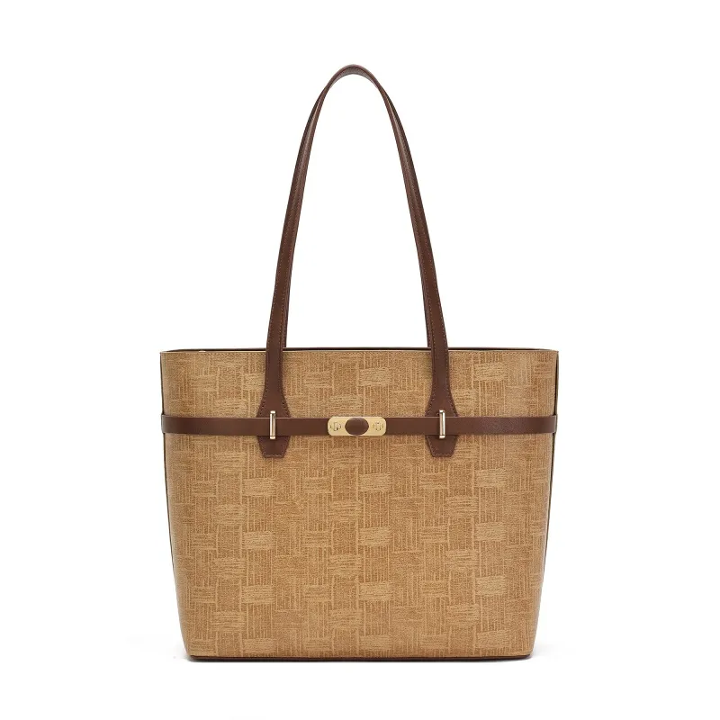 Ekstra stor brun læder mulepose