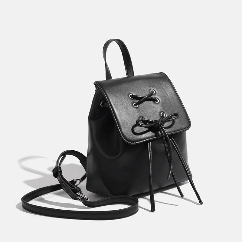 black leather backpack