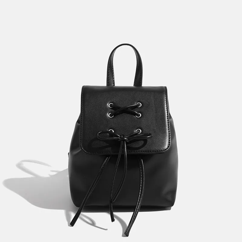 German Best Ultralight Black Læder Single Strap Rygsæk