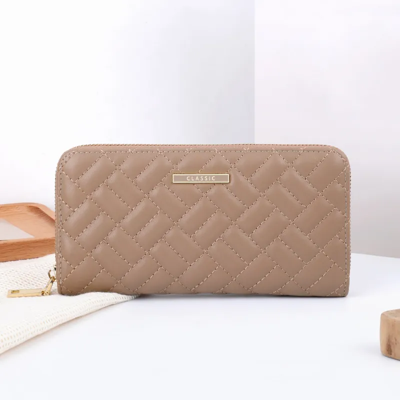 Læder Billfold med lynlås Business Zip Card Case Holder