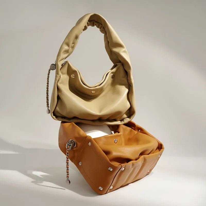 Stilfuld Mærket Mini Læder Side Crossbody Bucket Bag